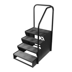 Escalier 4 marches avec rampe d'accès de sécurité
