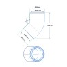Coude 45° de 1,5" - Raccord F/F