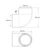 Coude 90° de 1,5" - Raccord F/F