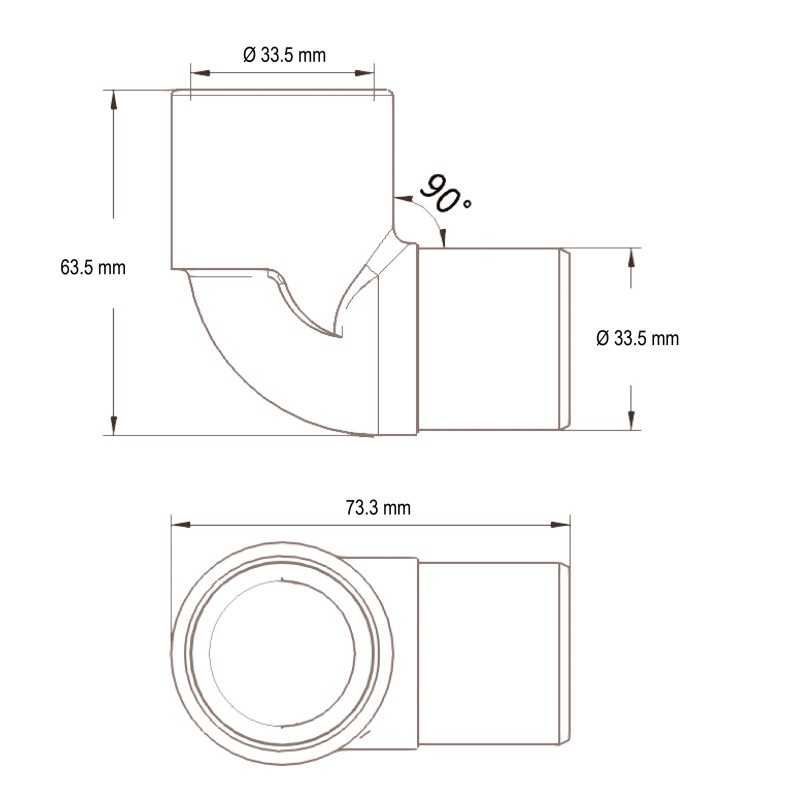 Coude 90° de 1" - Raccord M/F