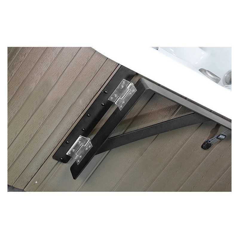 Bras de maintien pour couverture de spa enroulante avec fixation sur panneau