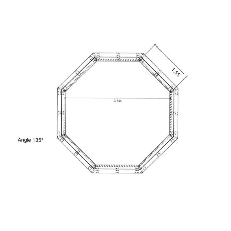 Liner 70/100 Octogonal angle 135° Ø400 x 108 cm cote intérieur - Piscine LEYTE | Avospas
