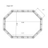 Liner 70/100 Longitudinal angle 120° 460 x 270 x 144 cm cote intérieur Waterclip | Avospas