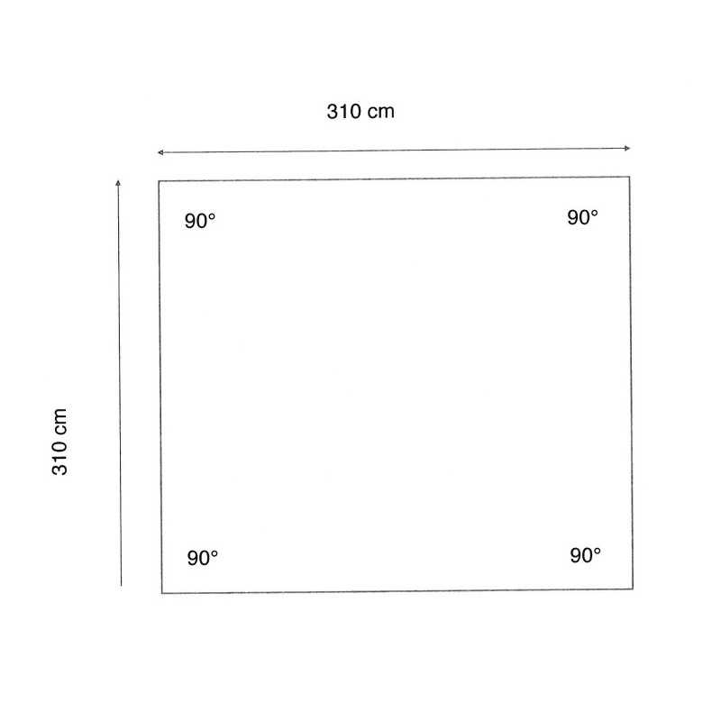 Liner 70/100 carré 310 x 310 x 144 cm cote intérieur Waterclip | Avospas