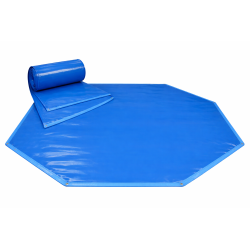 Couverture hiver bleue piscine octogonale allongée EMEO 541 X 350 cm - SWIMWOOD | Avospas