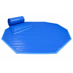 Couverture hiver bleue piscine décagonale 800 X 477 cm - Piscine Water'clip | Avospas