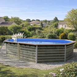 Piscine en bois octogonale 135° hors sol Water'clip SAINT BERNARD | 550 X 375 X 129 CM | Piscines Water'clip | Avospas