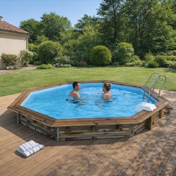 Piscine en bois octogonale hors sol Water'clip LEYTE | Ø 460 X 111 CM | Piscines Water'clip | Avospas