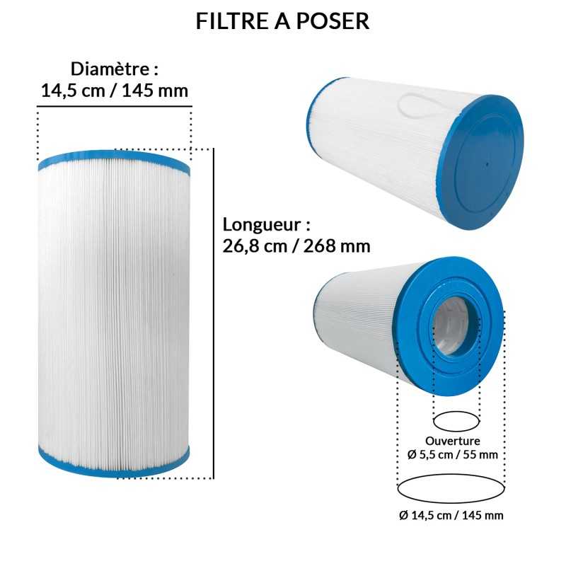 Filtre Spa | Diamètre Ø 145 mm | Longueur 268 mm | Avospas