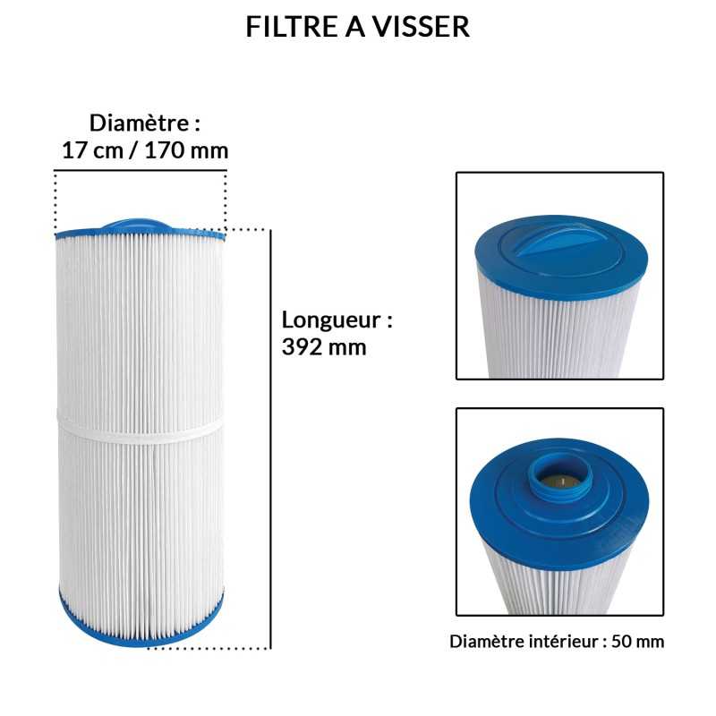 Filtre Spa | Diamètre Ø 17 cm | Longueur 392 mm | Avospas