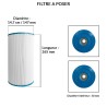 Filtre Spa | Diamètre 147mm | Longueur 265 mm | Avospas