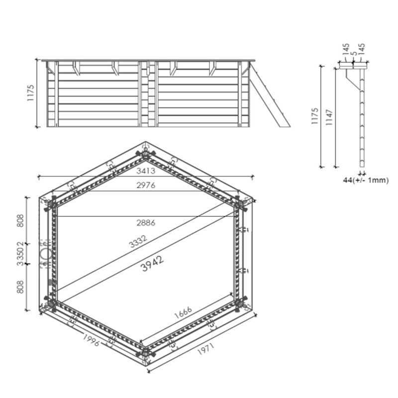 Pack Piscine Bois Hexagonale EWEN + Robot Laisy | Avospas