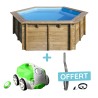 Pack Piscine Bois Hexagonale EWEN + Robot Laisy | Avospas